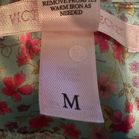 Victoria's Secret Vintage 1990s Y2K Blue Floral Open Front Satin Cami Top Medium - Picture 16 of 16